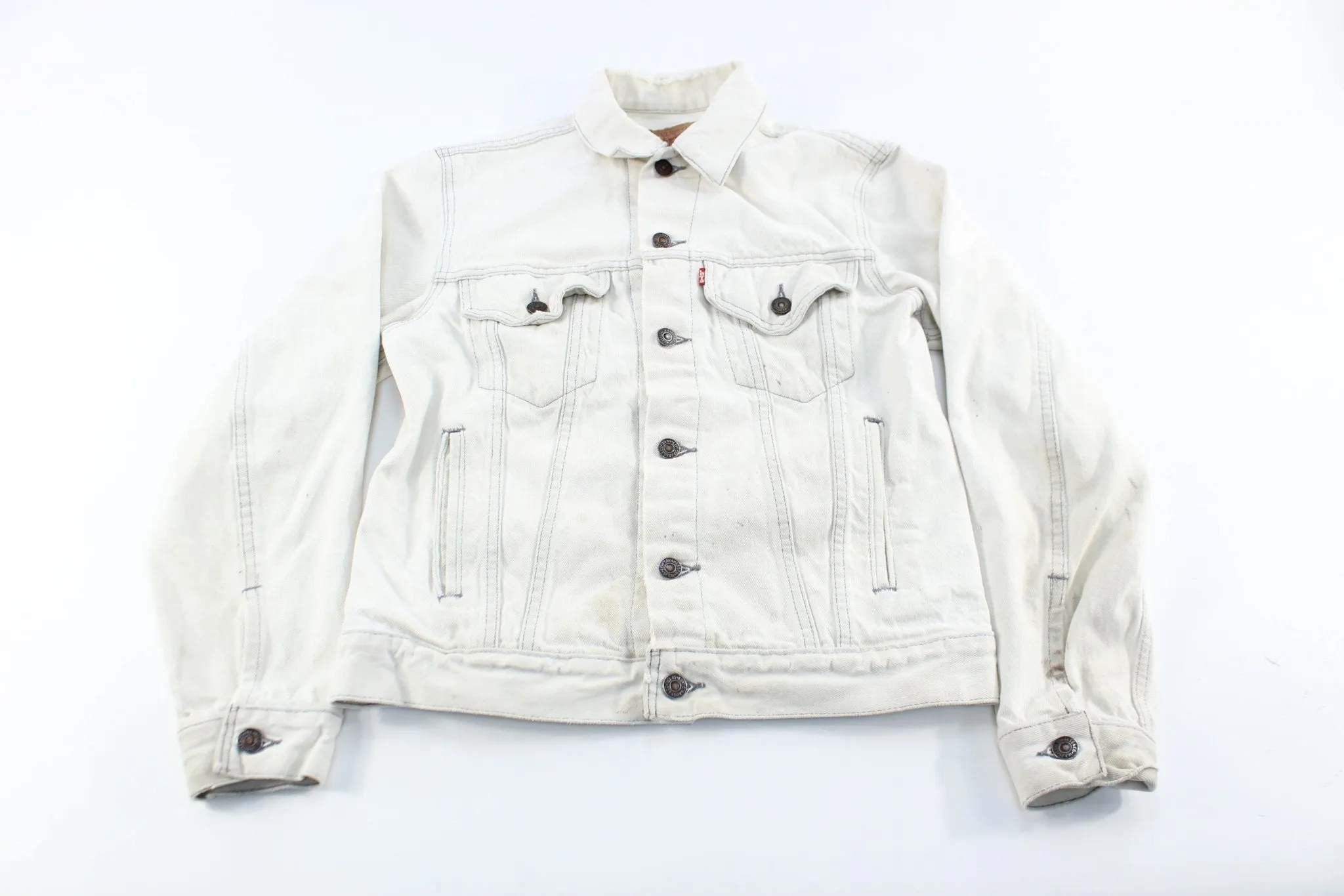 90's Levi's White Denim Button Up Jacket