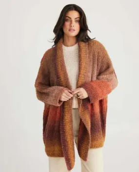 Amara Cozy Cardigan Rust One Size