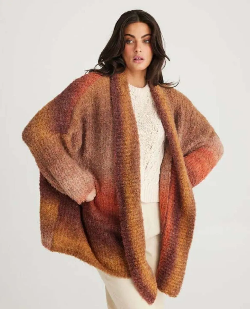 Amara Cozy Cardigan Rust One Size