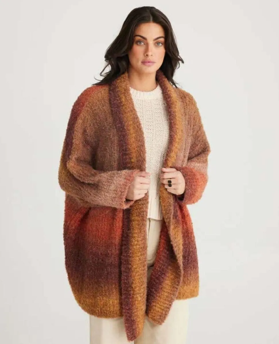 Amara Cozy Cardigan Rust One Size