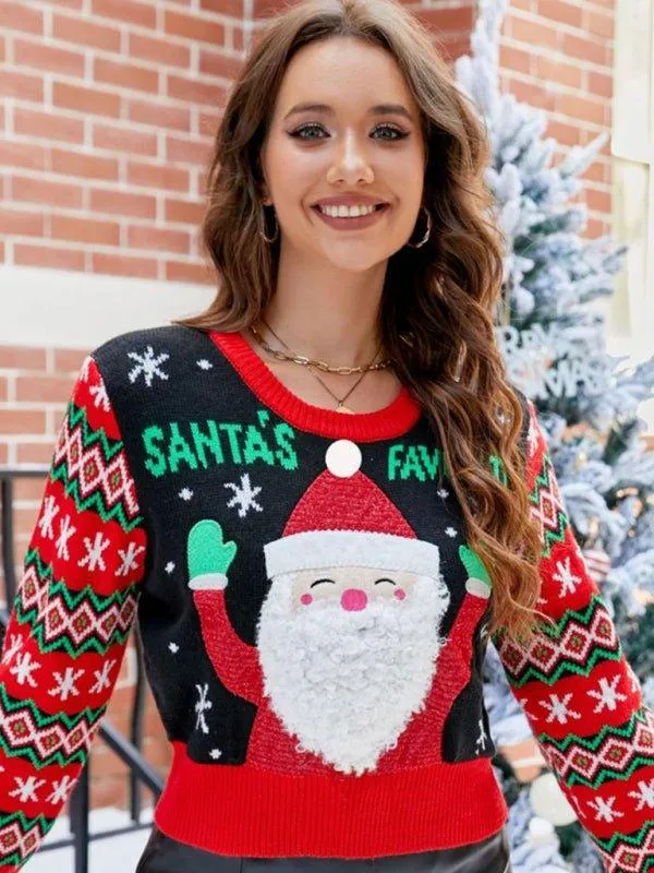 Black "Santa Favorite" Christmas Sweater