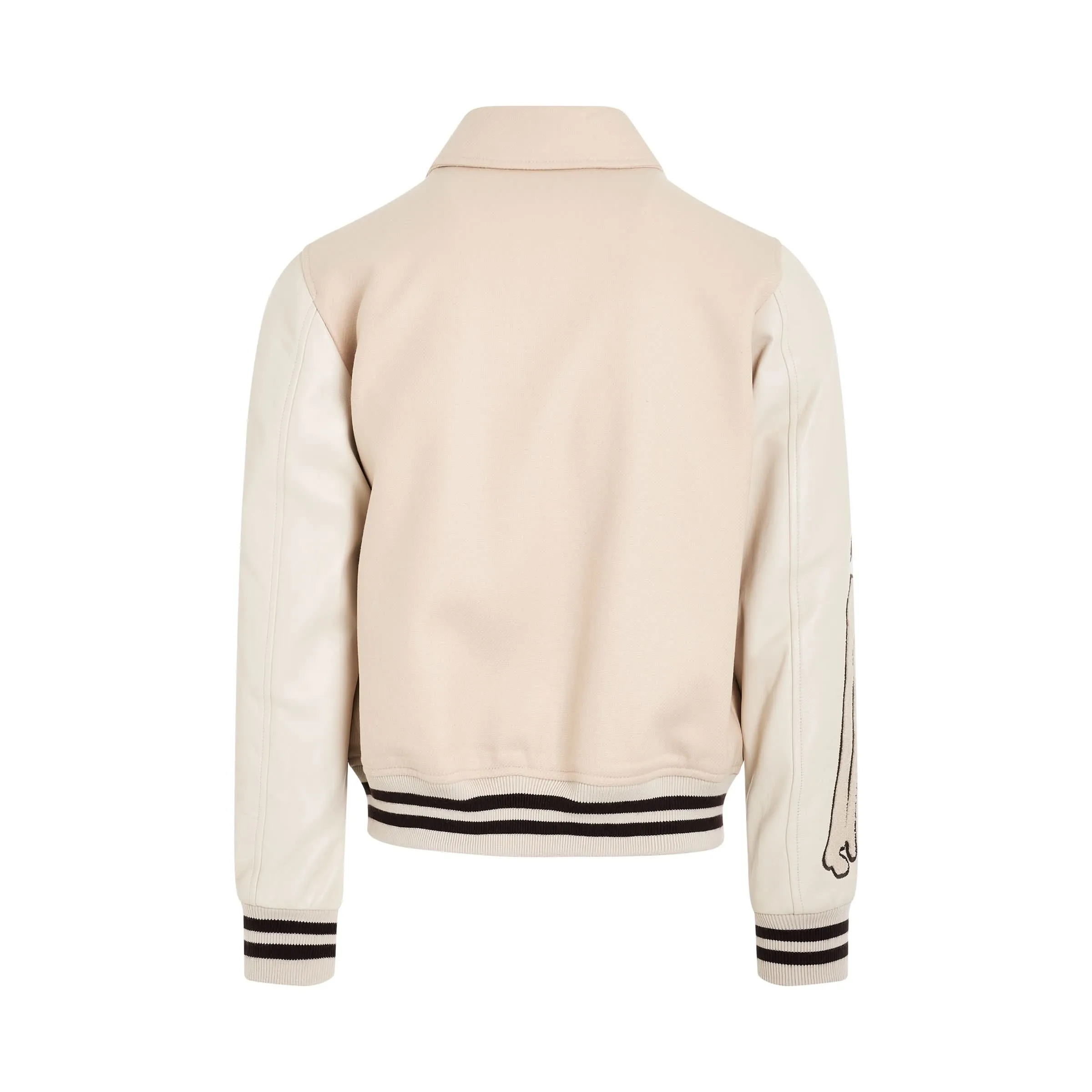 Bones Varsity Jacket in Alabaster