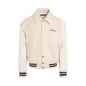 Bones Varsity Jacket in Alabaster