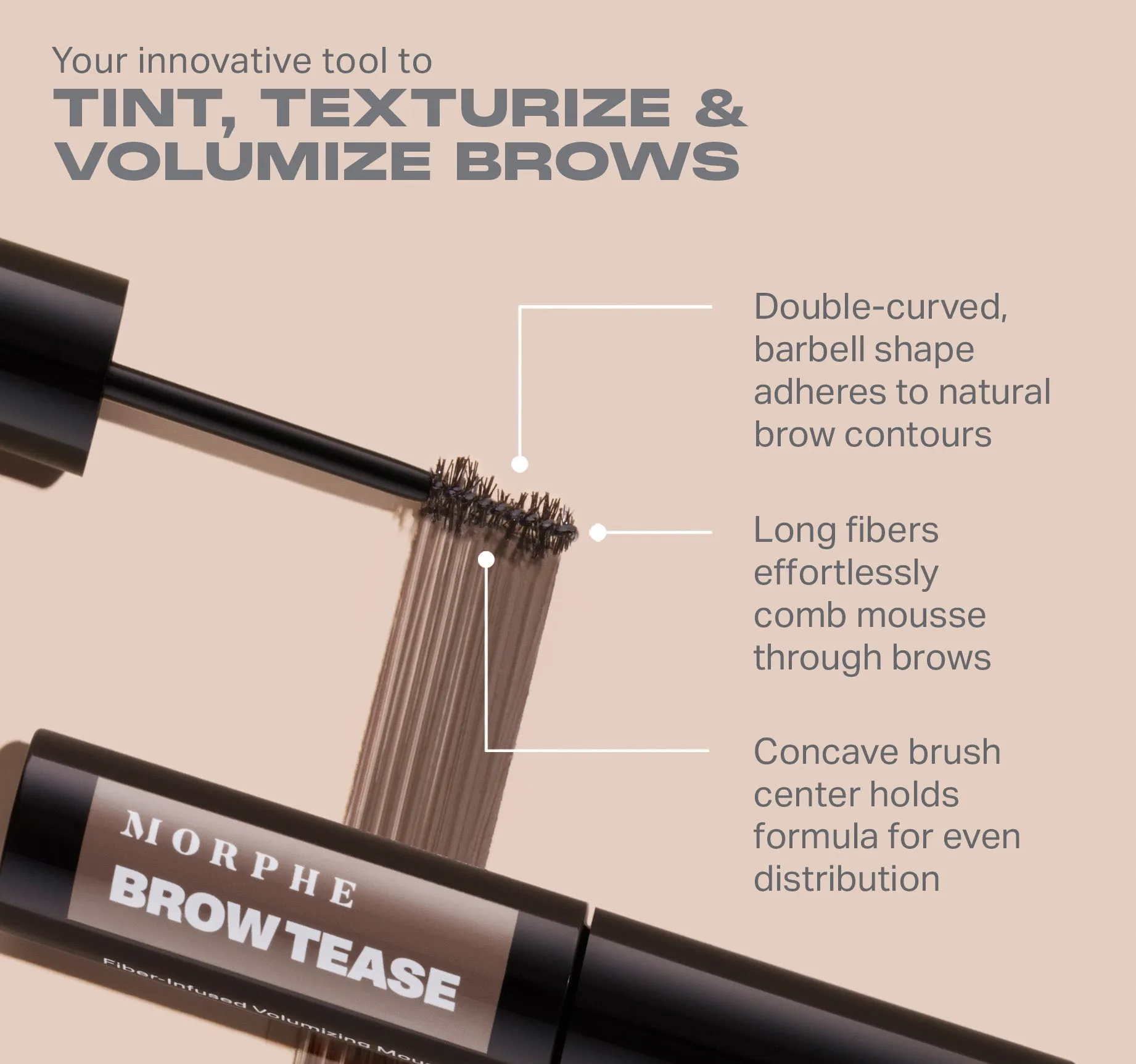 Brow Tease Fiber-Infused Volumizing Mousse - Cold Brew