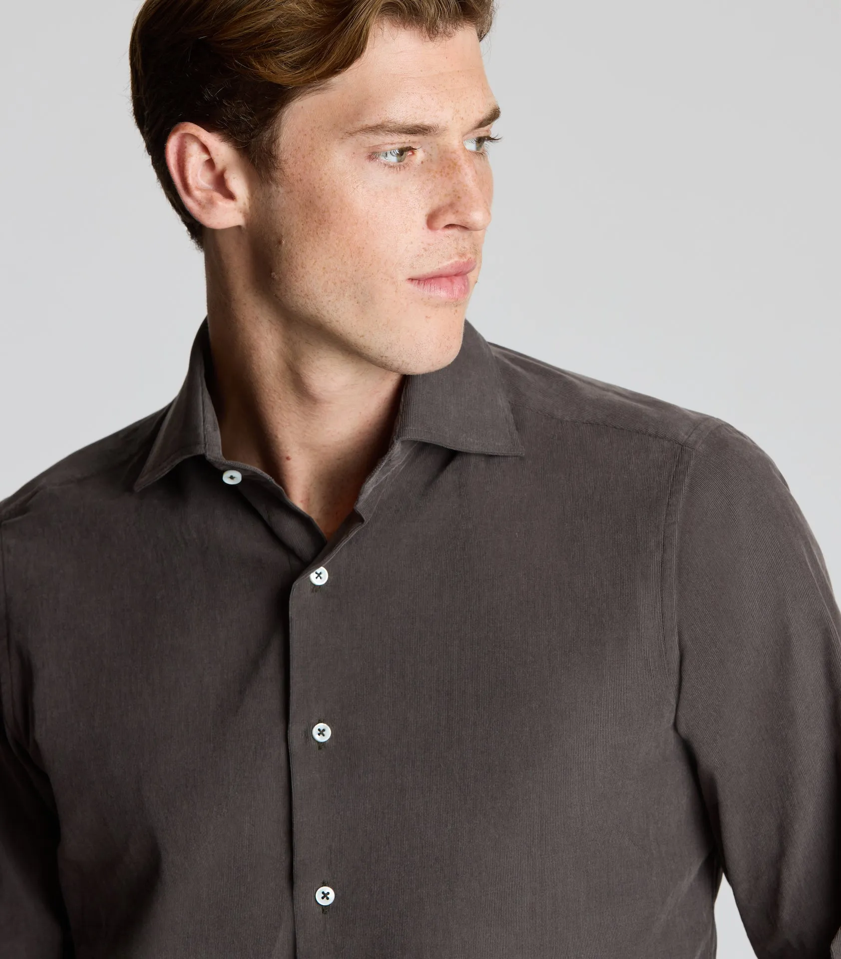 Brown Cotton Cord Shirt