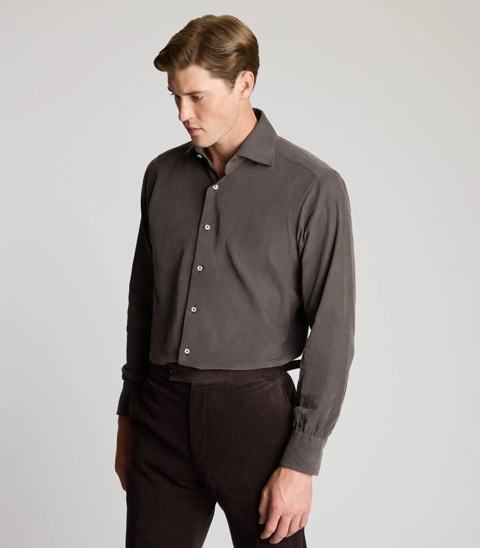 Brown Cotton Cord Shirt