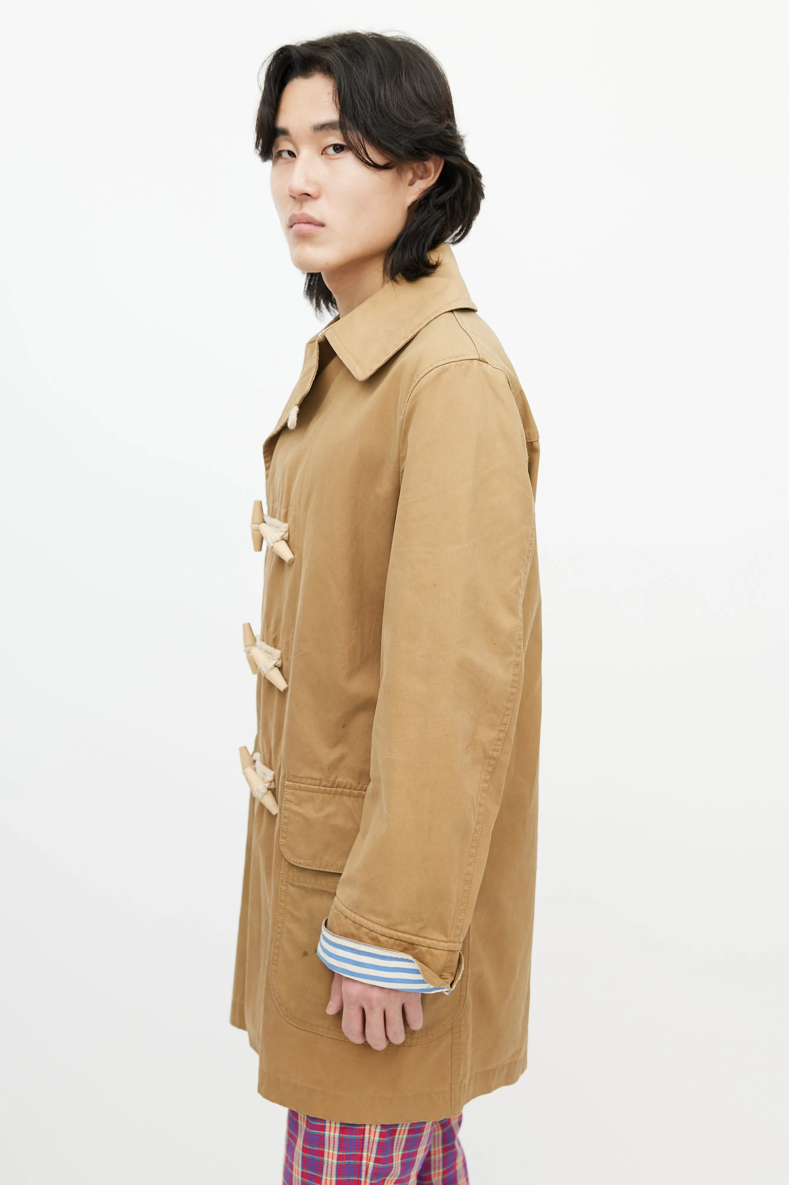 Brown Waxed Toggle Coat