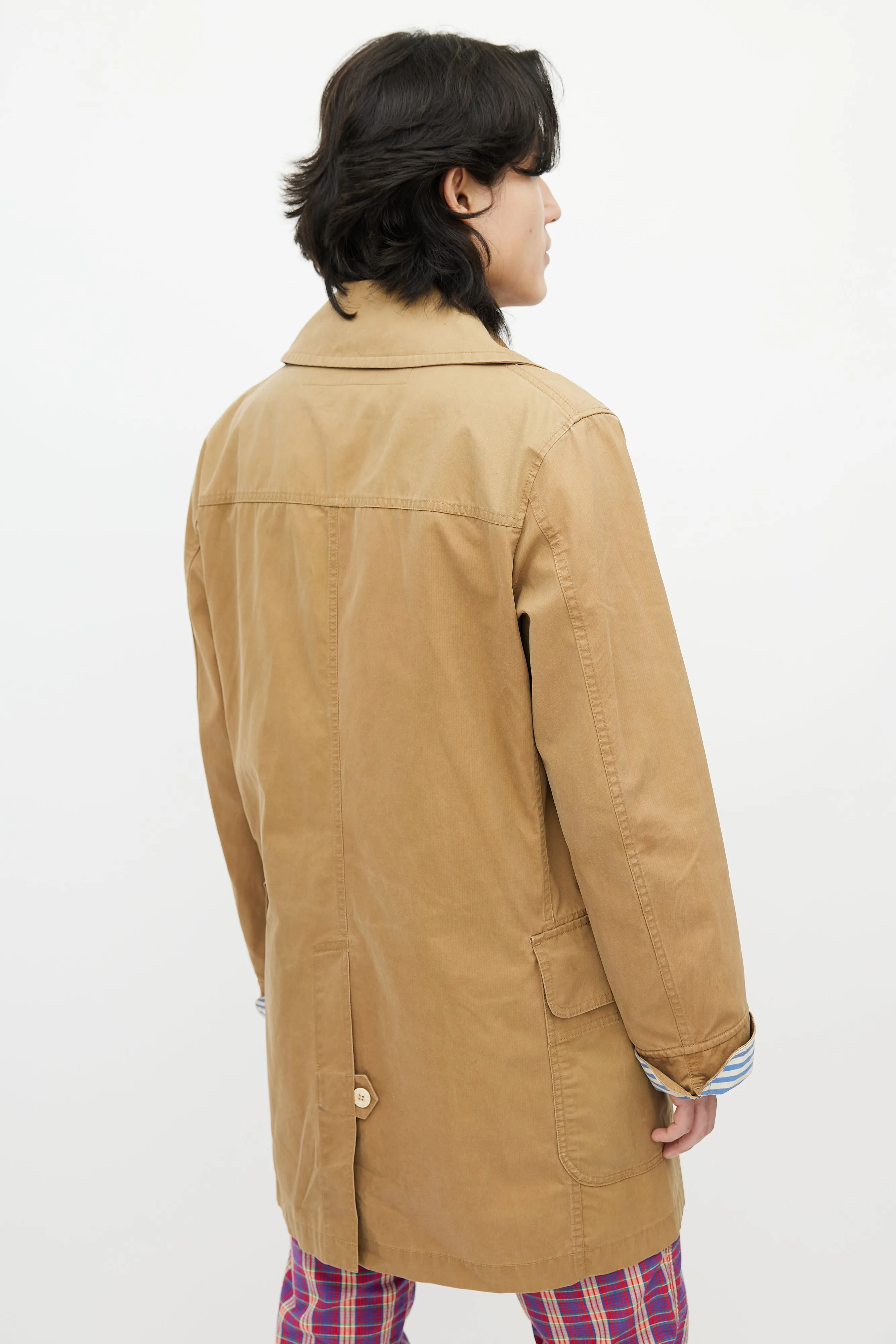 Brown Waxed Toggle Coat