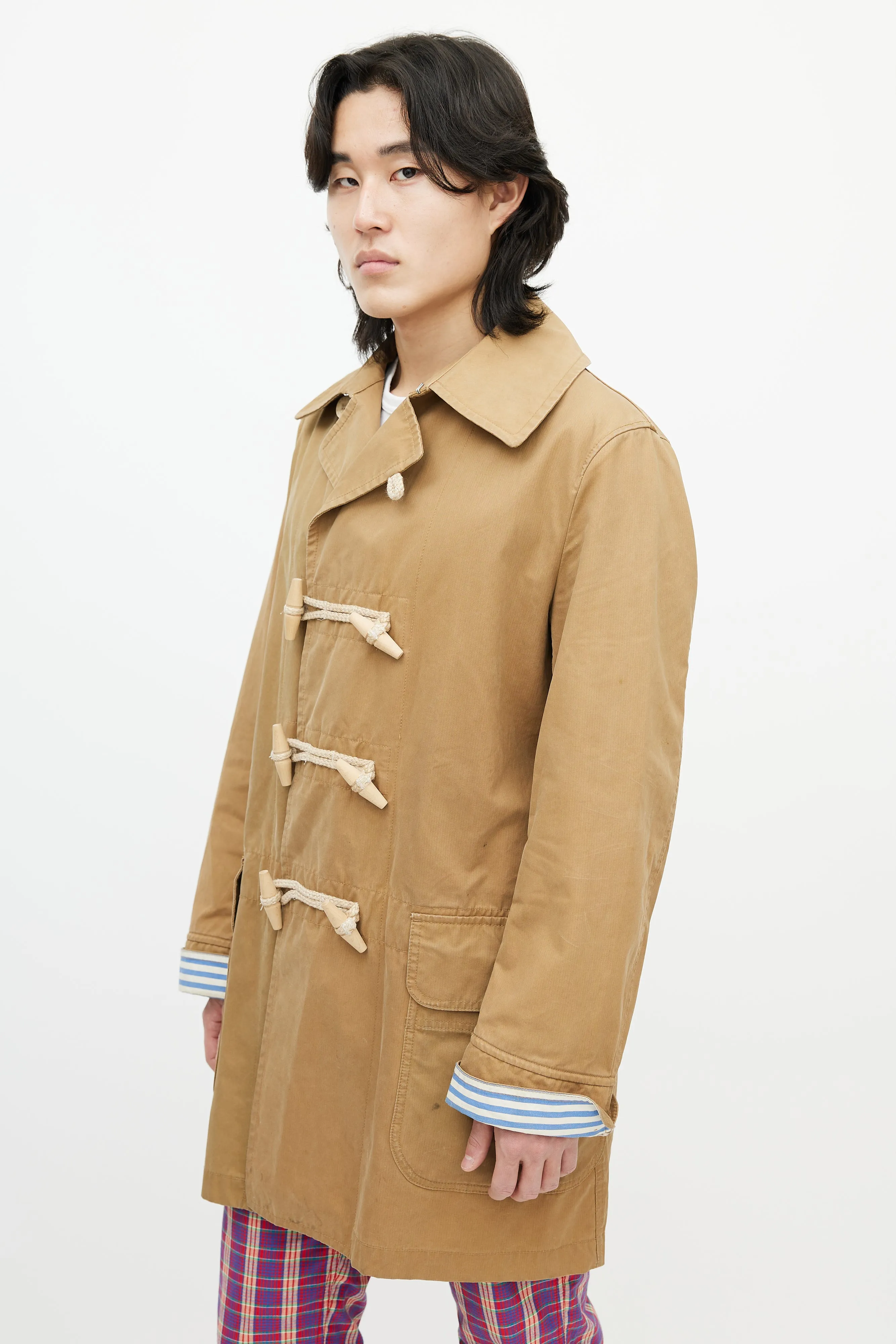 Brown Waxed Toggle Coat