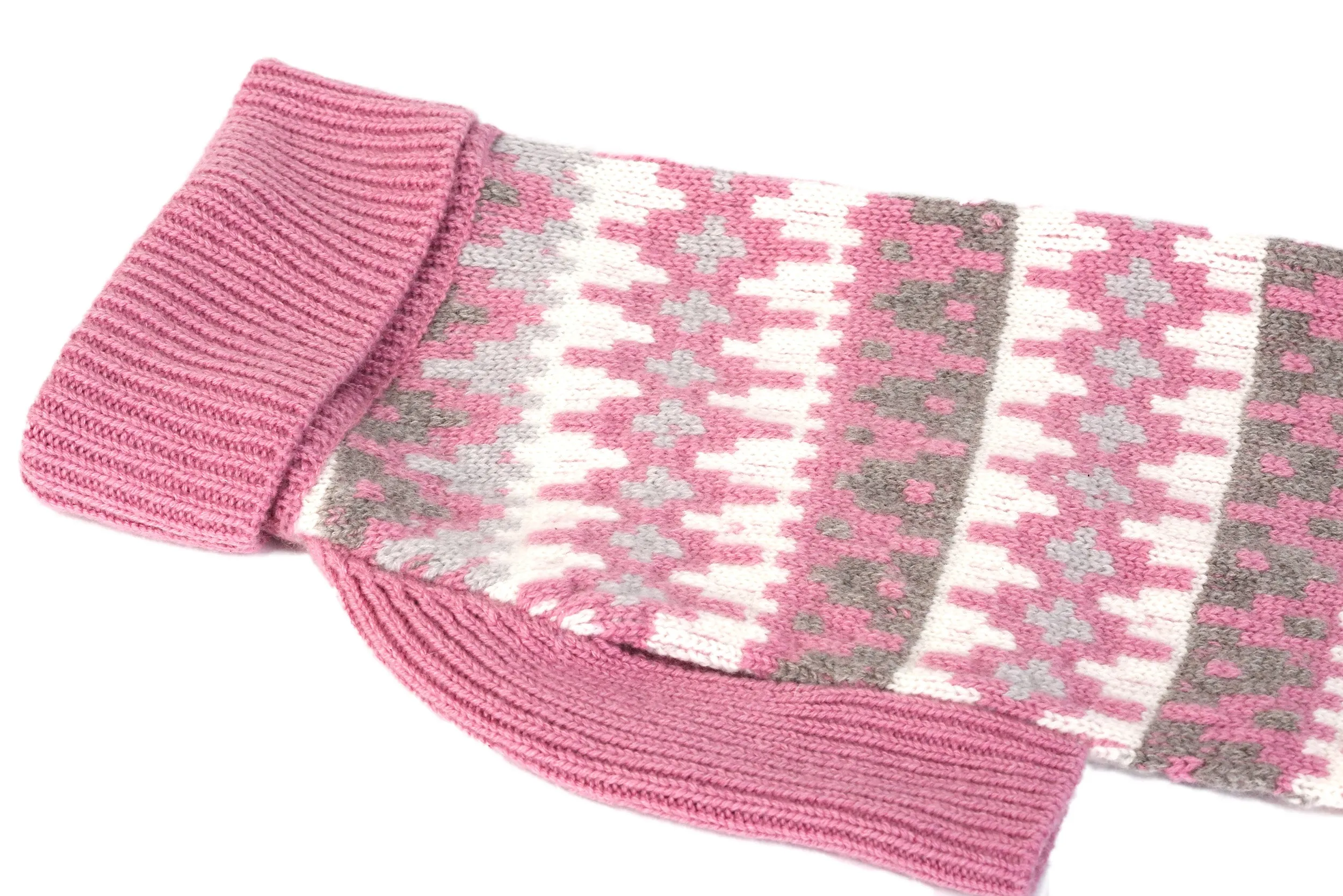 Cashmere Dog Sweater - Geometric Pink