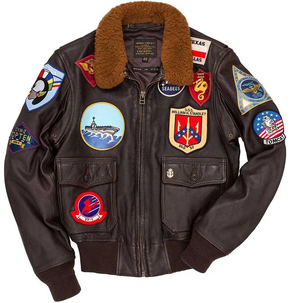 Cockpit USA Men's Reproduction Top Gun G-1 Leather Flight Jacket