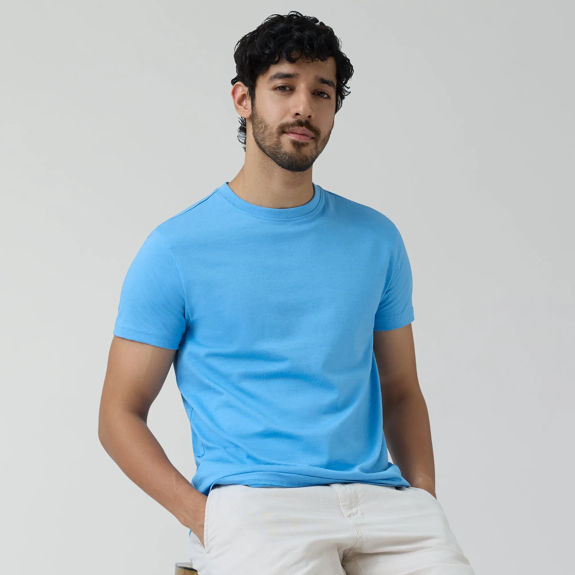 Code Cotton Rich T-shirts Azure Blue