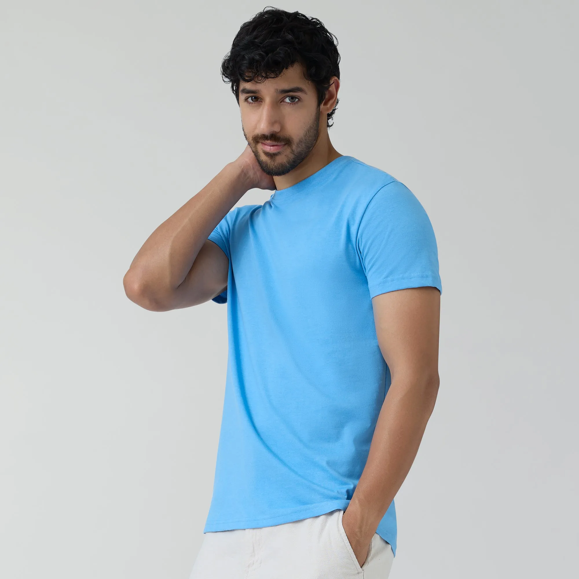 Code Cotton Rich T-shirts Azure Blue