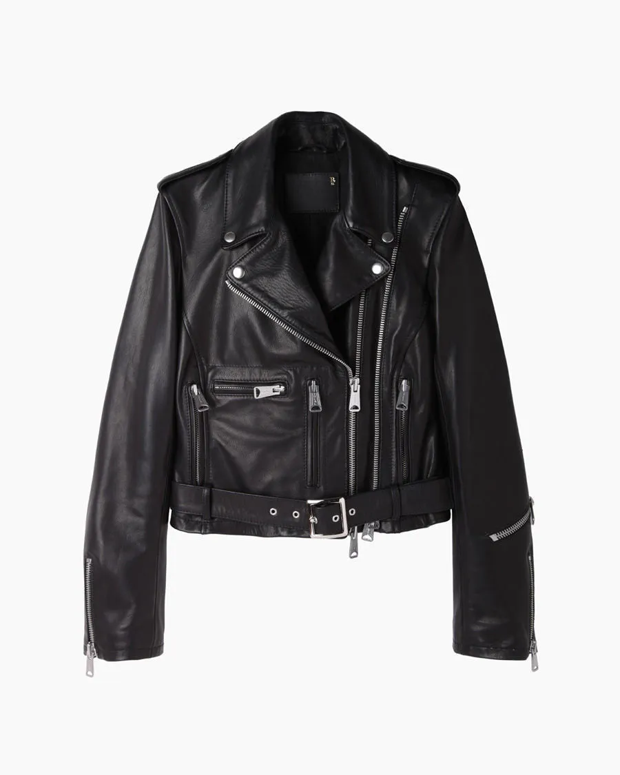 Cropped Classic Moto Jacket