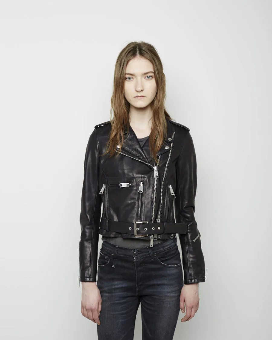 Cropped Classic Moto Jacket