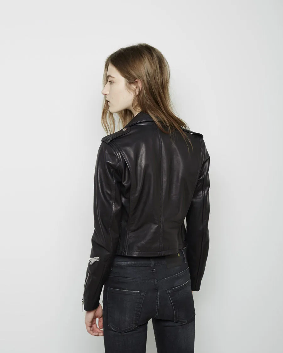 Cropped Classic Moto Jacket