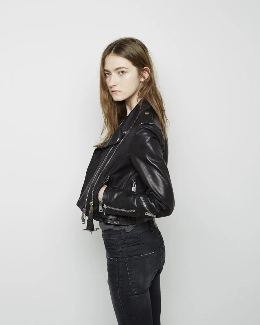 Cropped Classic Moto Jacket