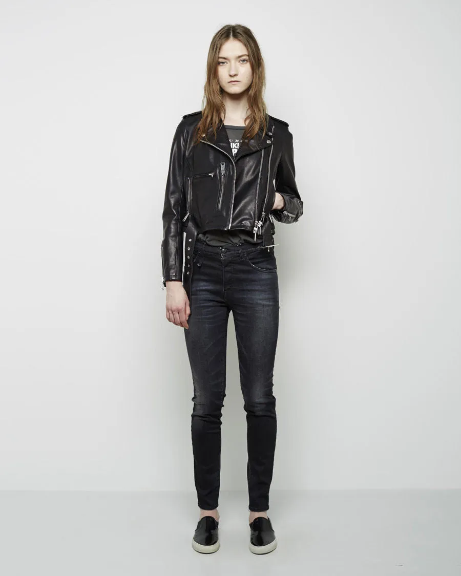 Cropped Classic Moto Jacket