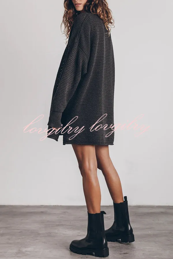 Cup of Cozy Knit Oversized Slit Side Sweater