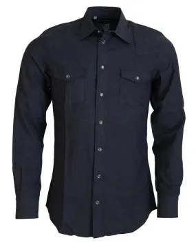 Dolce & Gabbana Gray Cotton Collared Long Sleeves Shirt