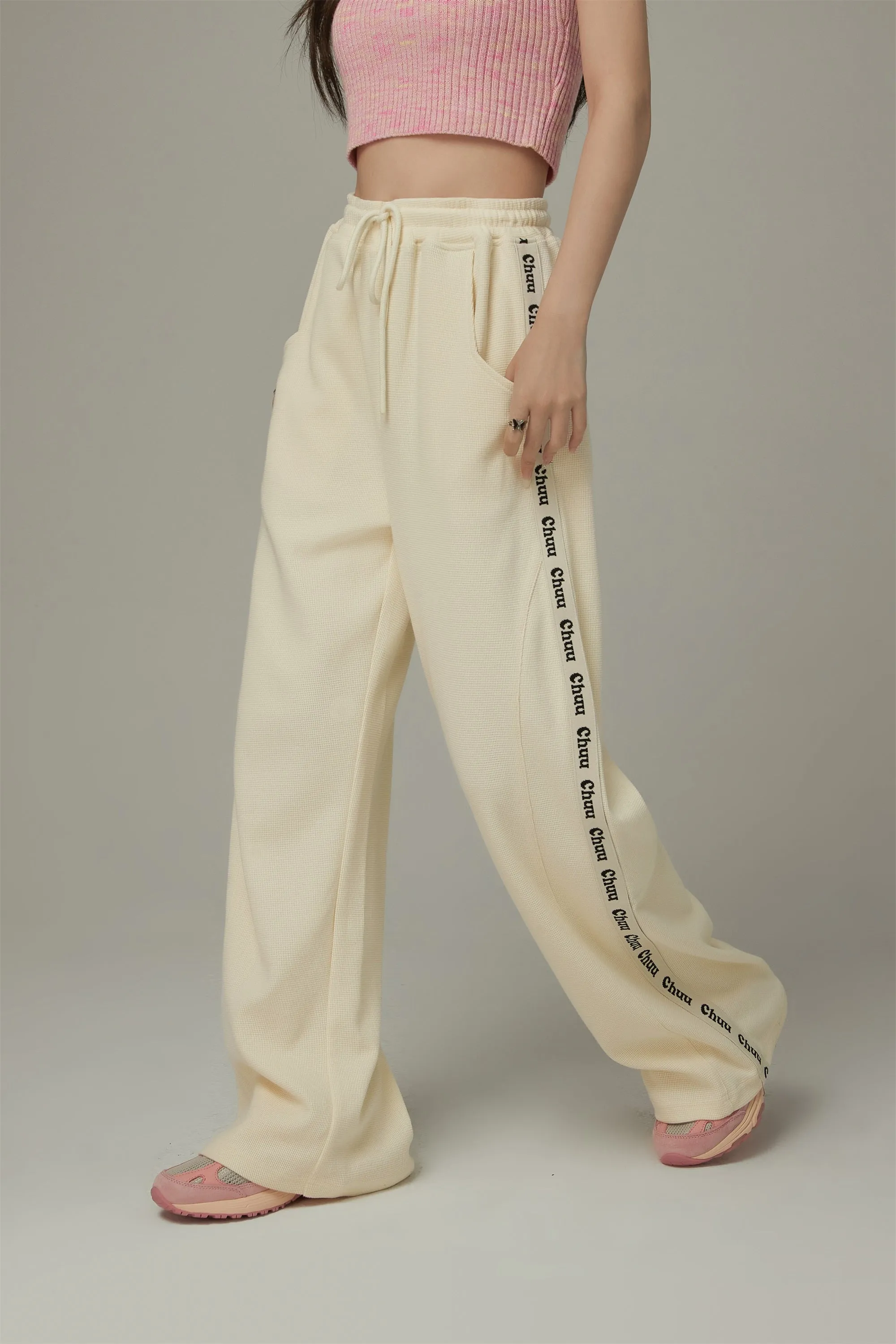 Elastic Waist String Sporty Pants