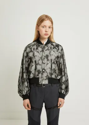 Flower Pattern Jacquard Bomber Jacket