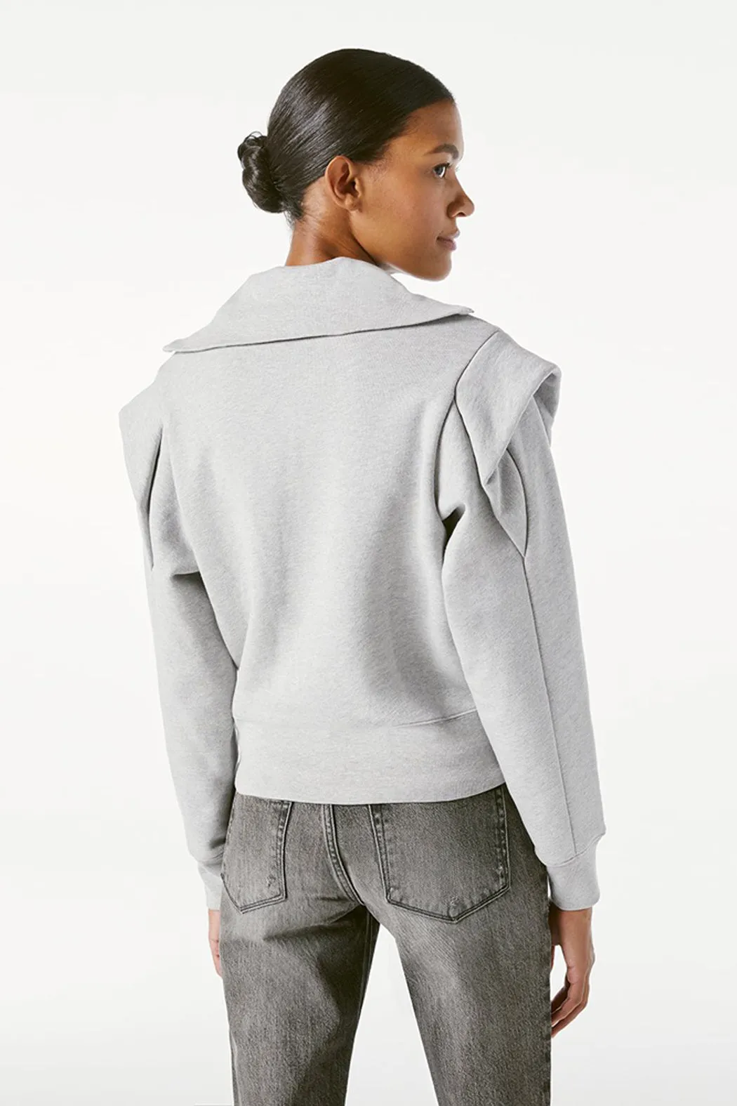 FRAME - Sporty Zip Sweatshirt Gris Heather