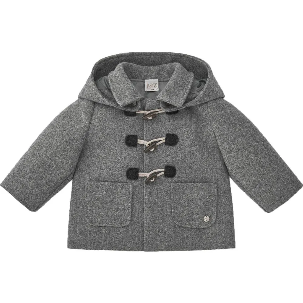 Gray Hooded Toggle Coat