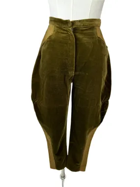 Green Velour Classic Jodhpurs 1950s