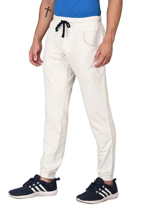 JadeBlue Off-White Self Textured Regular Fit Track Pants