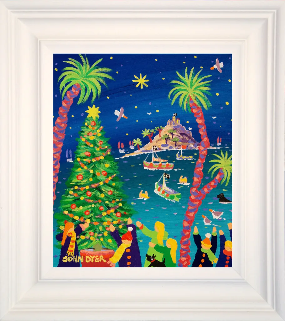 John Dyer Painting. Mount's Bay Christmas.  12 x 10 inches, acrylic on canvas