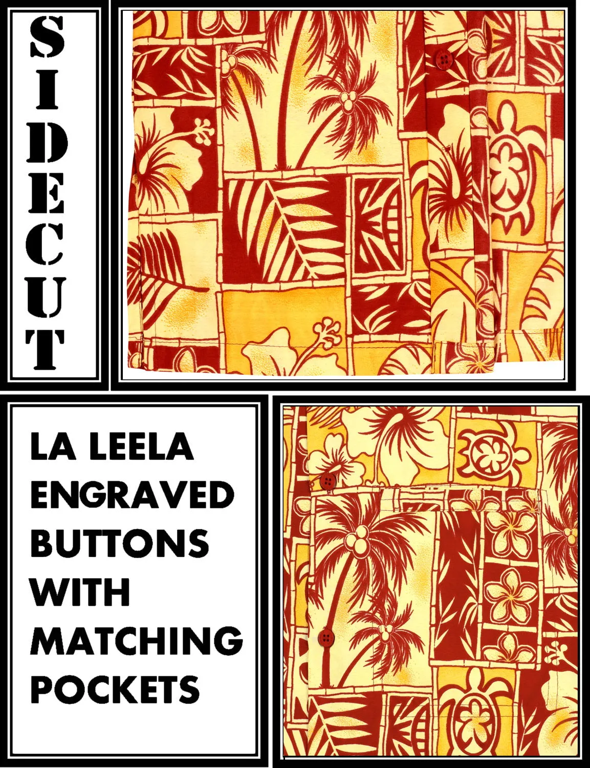 LA LEELA Shirt Casual Button Down Short Sleeve Beach Shirt Men Aloha Pocket shirt Blood Red_W405