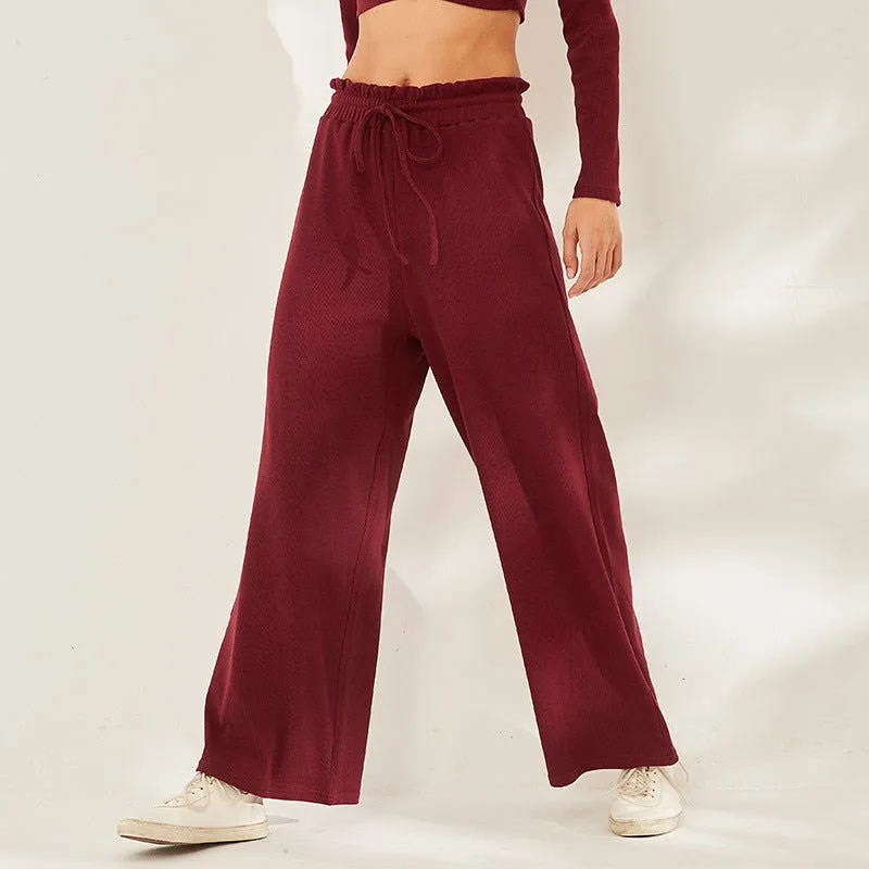 Loose Sports Casual Sports Pants Women Yoga Outdoor Straight Sports Wide-Leg Pants Quick-Dry Pants