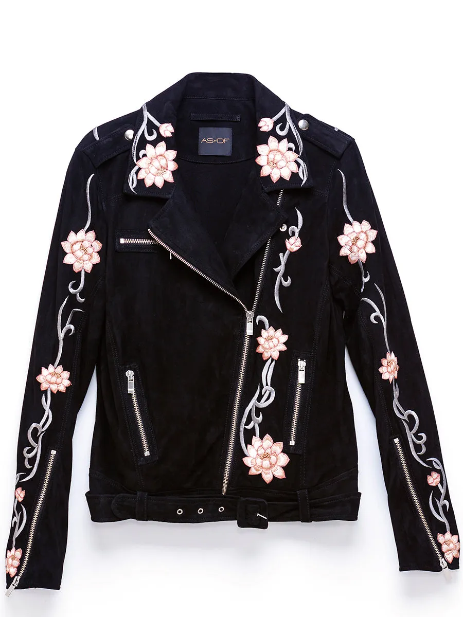 LOTUS FLOWER LEATHER JACKET