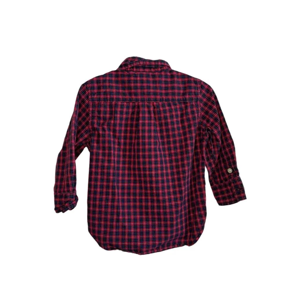 LS Collared Checkered Button Down