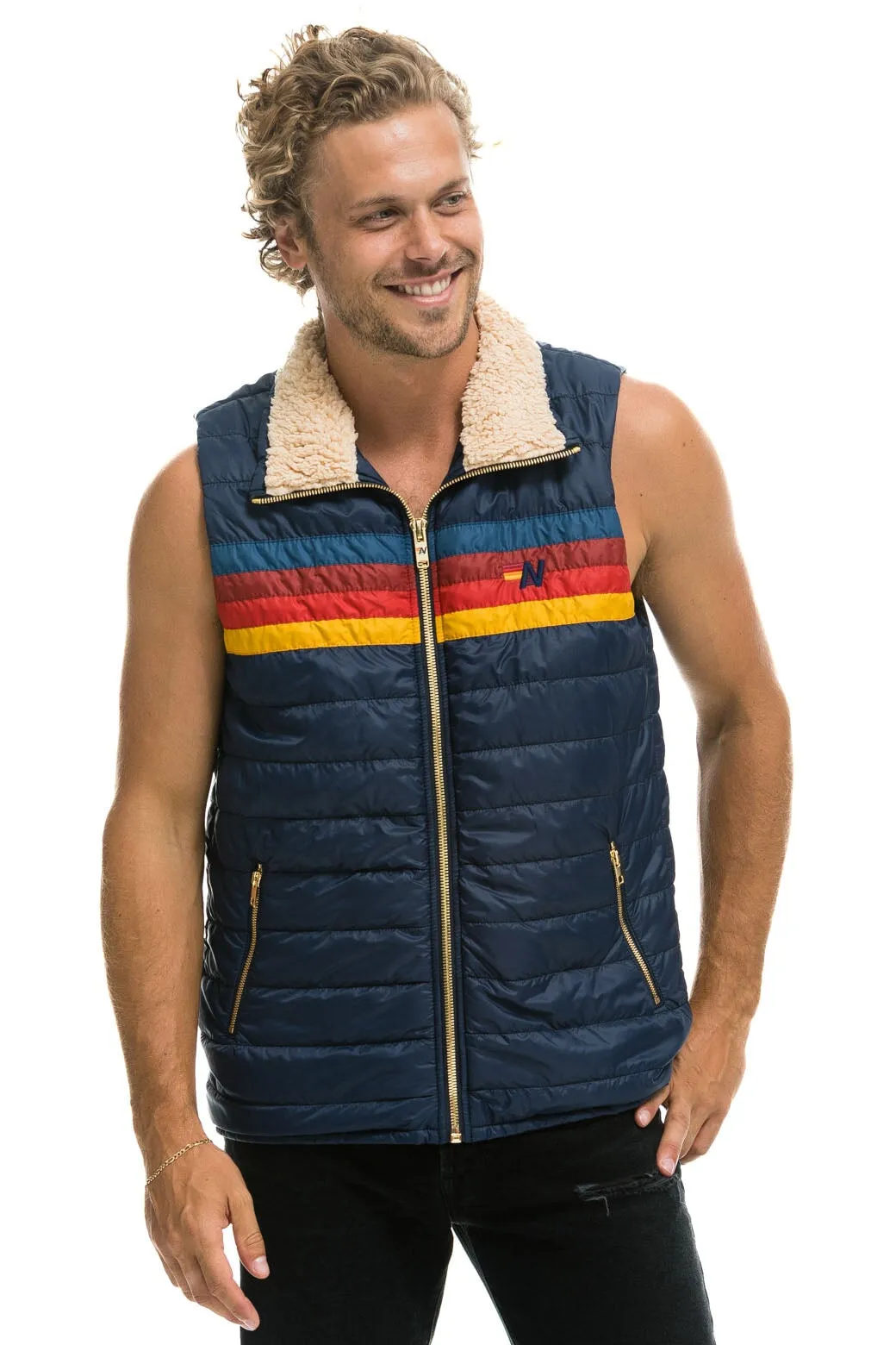 MEN'S 4 STRIPE VEST - NAVY