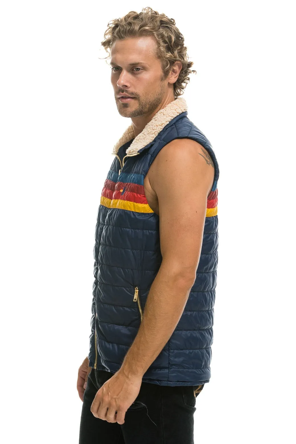 MEN'S 4 STRIPE VEST - NAVY