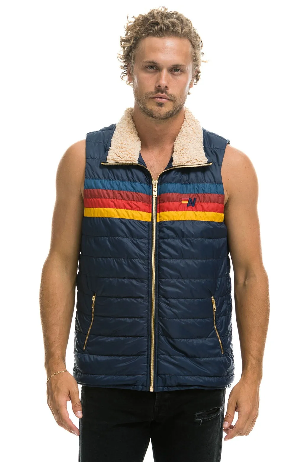 MEN'S 4 STRIPE VEST - NAVY