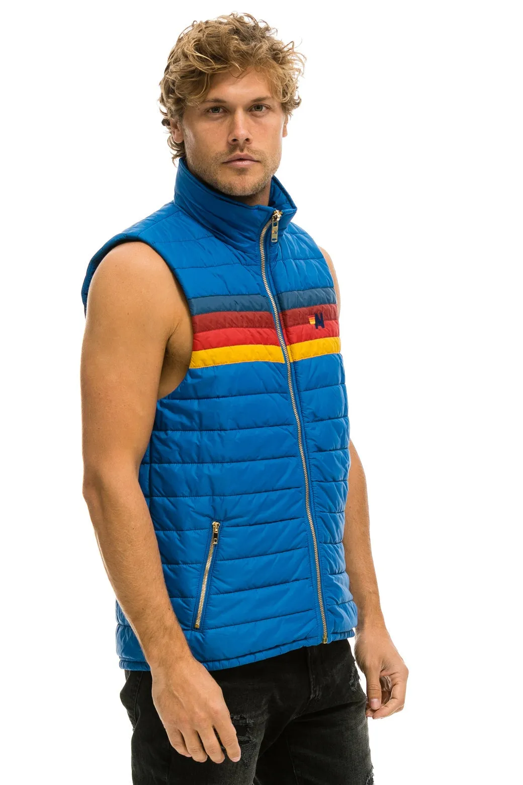 MEN'S 4 STRIPE VEST - SNORKEL BLUE