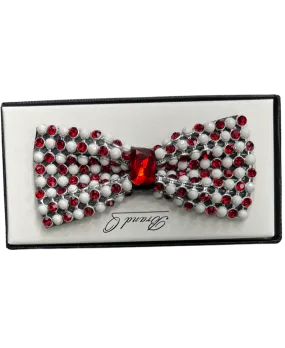 Men's Red and White Fashion Stones Bowties