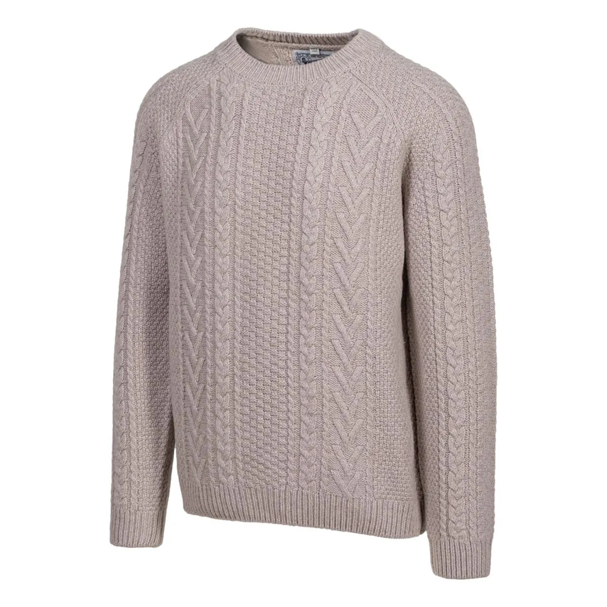 Merino Wool Fisherman's Sweater Oatmeal