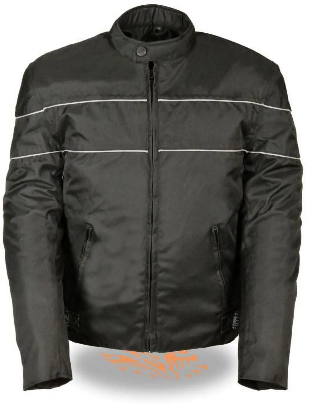 NexGen SH212102 Men's Black Textile Vented Moto Jacket with Reflective