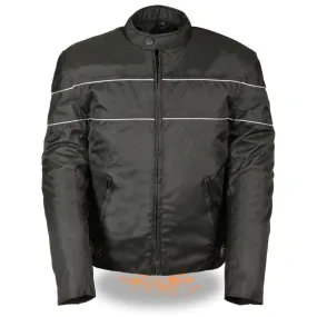 NexGen SH212102 Men's Black Textile Vented Moto Jacket with Reflective