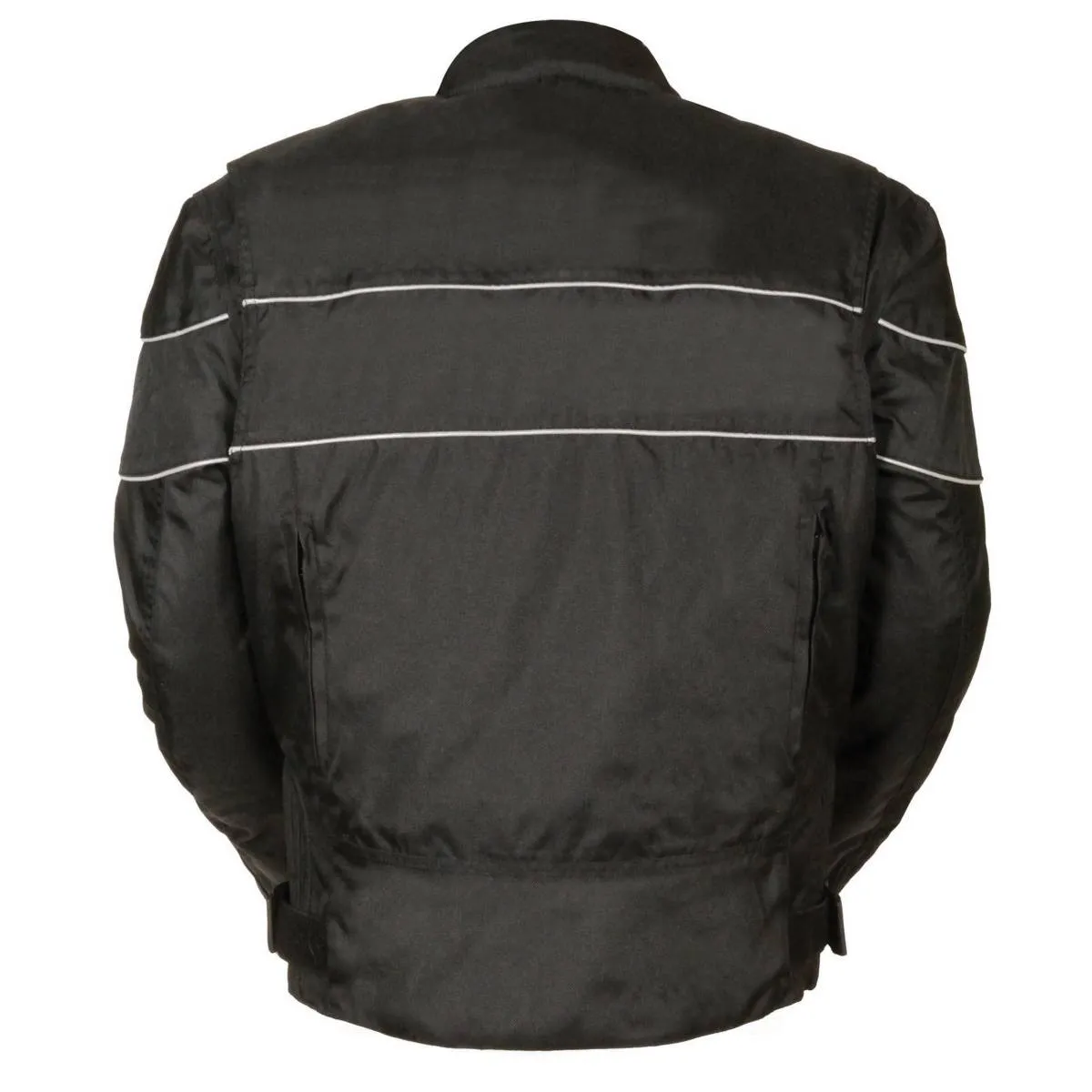 NexGen SH212102 Men's Black Textile Vented Moto Jacket with Reflective