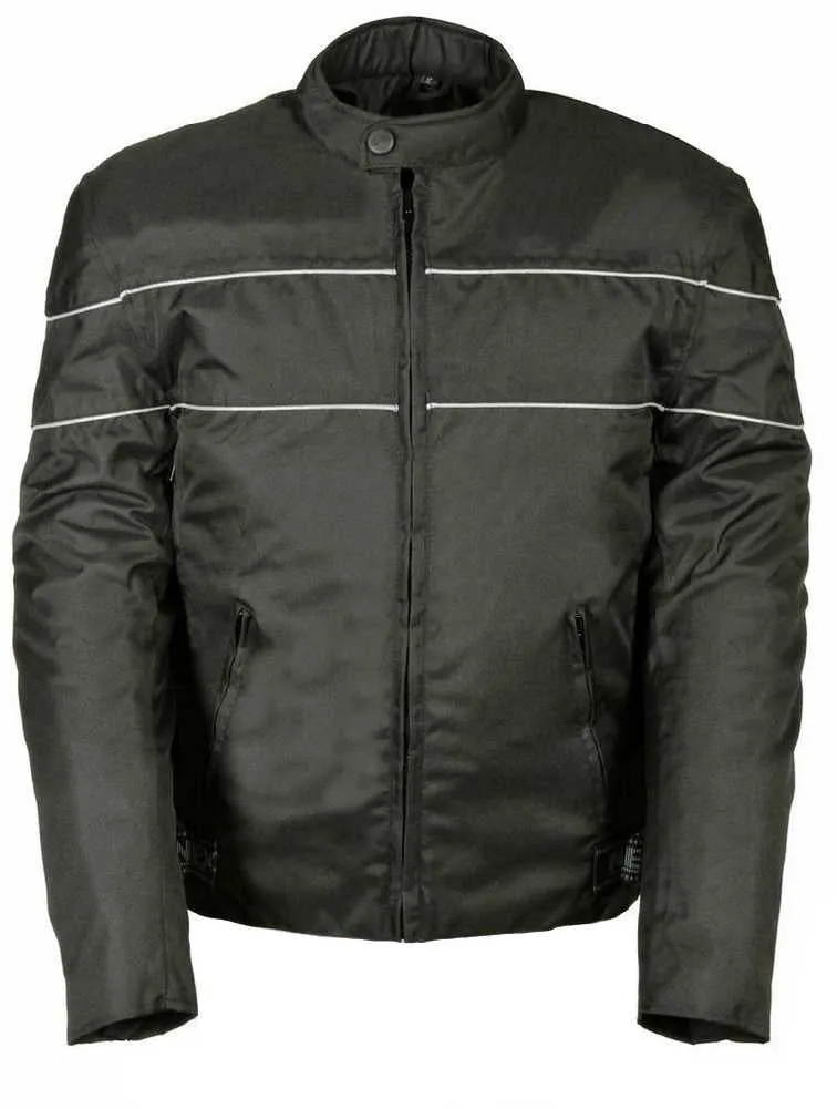 NexGen SH212102 Men's Black Textile Vented Moto Jacket with Reflective