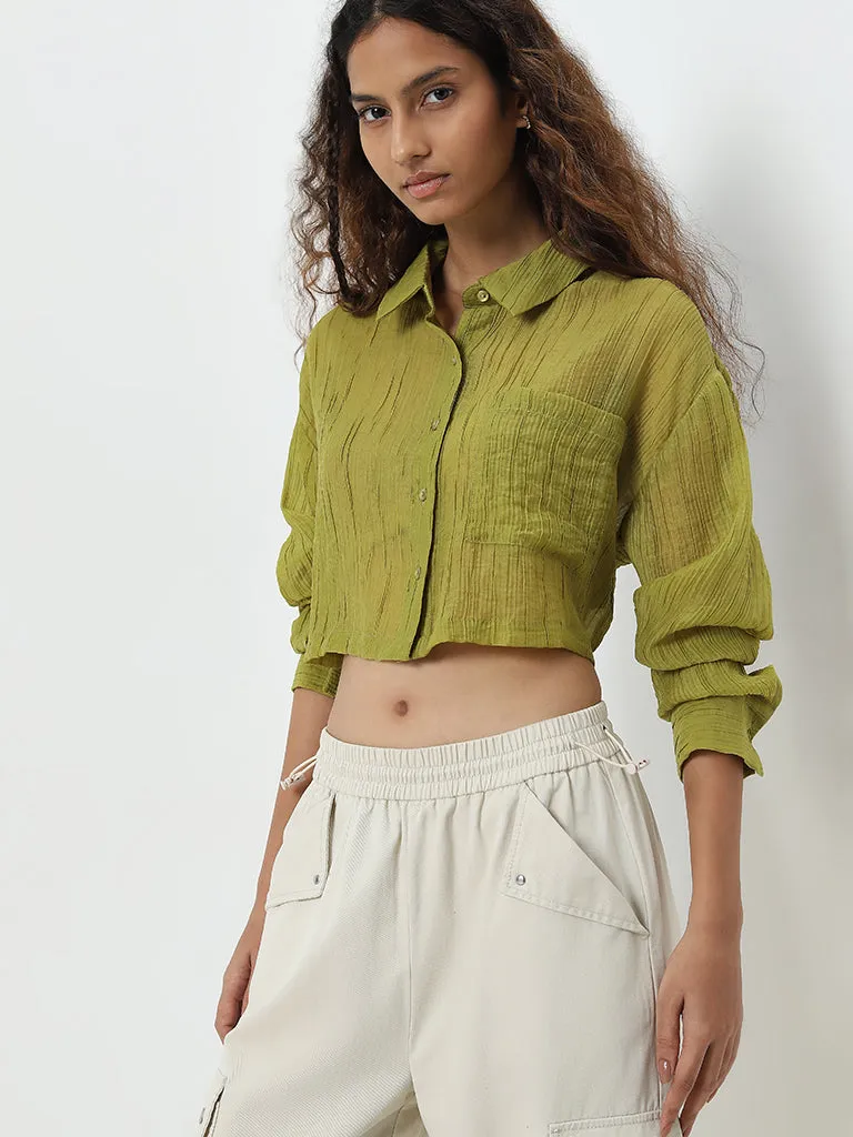 Nuon Green Crinkle Shirt