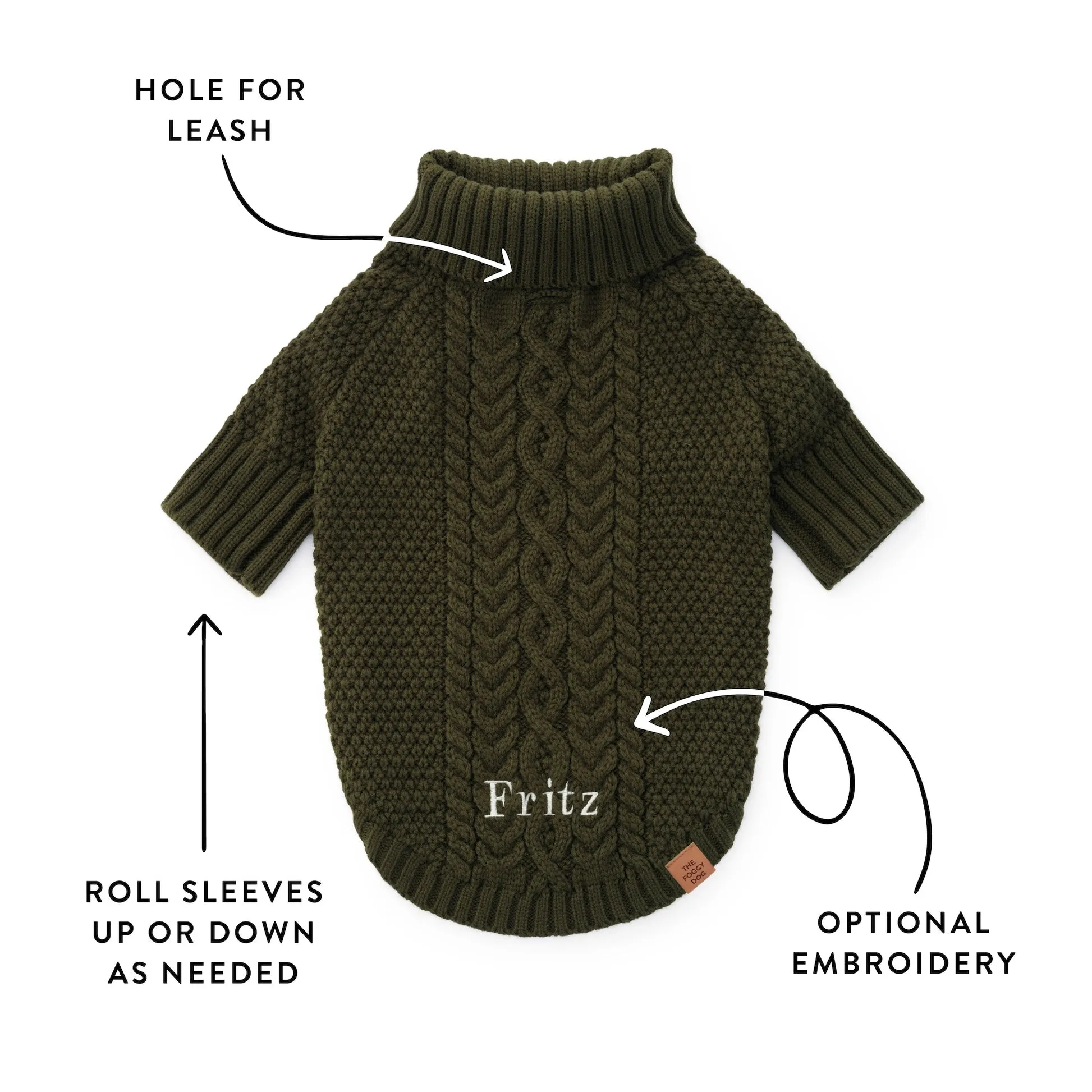 olive cable knit sweater