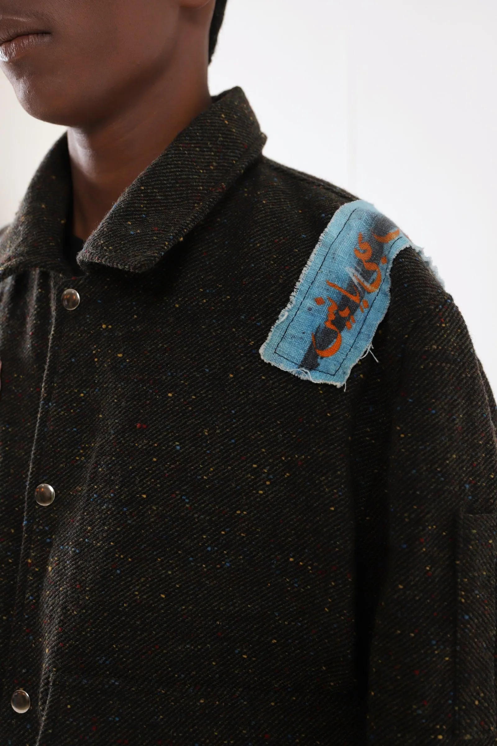 PATCHWORK HANDWOVEN BOMBER JACKET