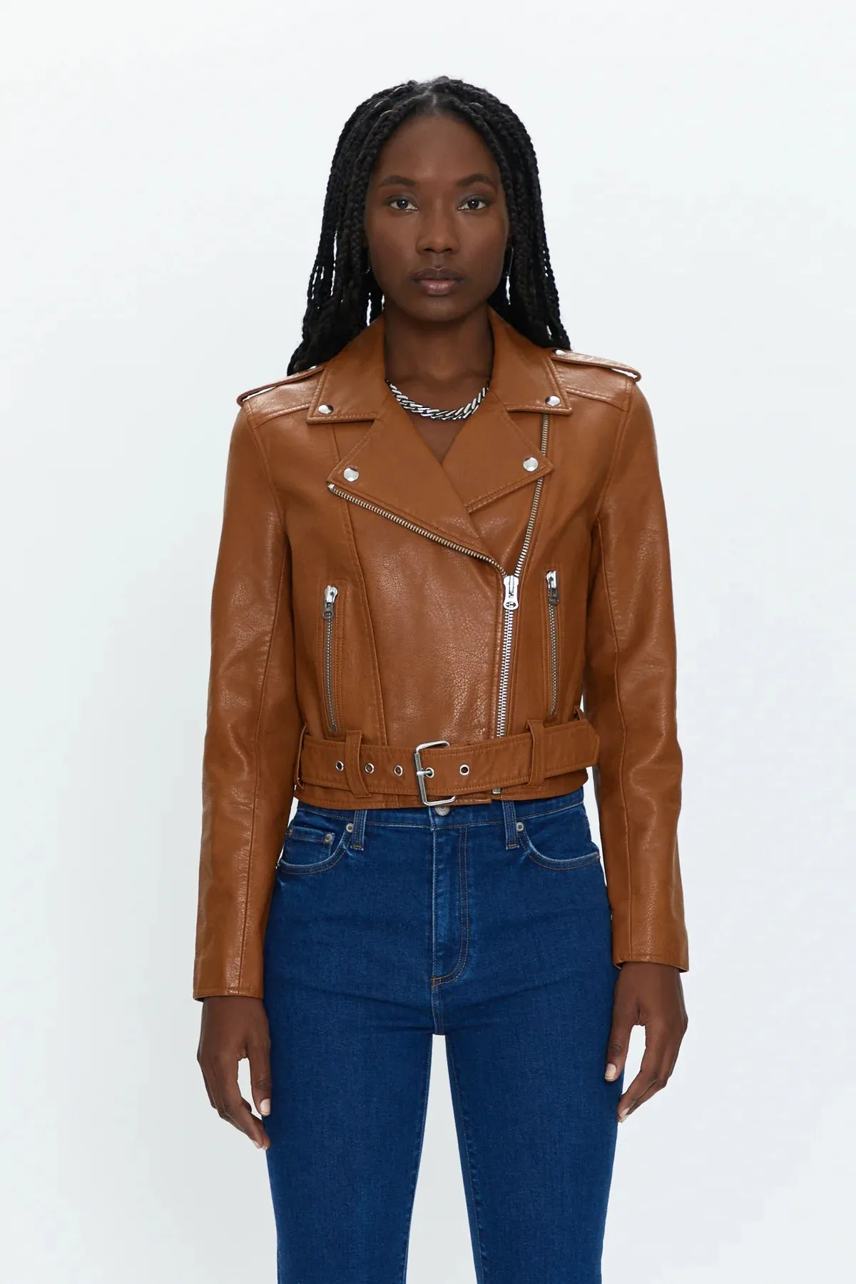 Pistola Tracy Moto Jacket in Cognac