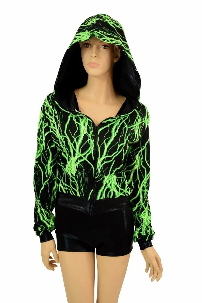 "Kimberly" Jacket in Neon Lightning Print